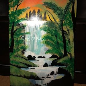 A hand painted forest on plywood